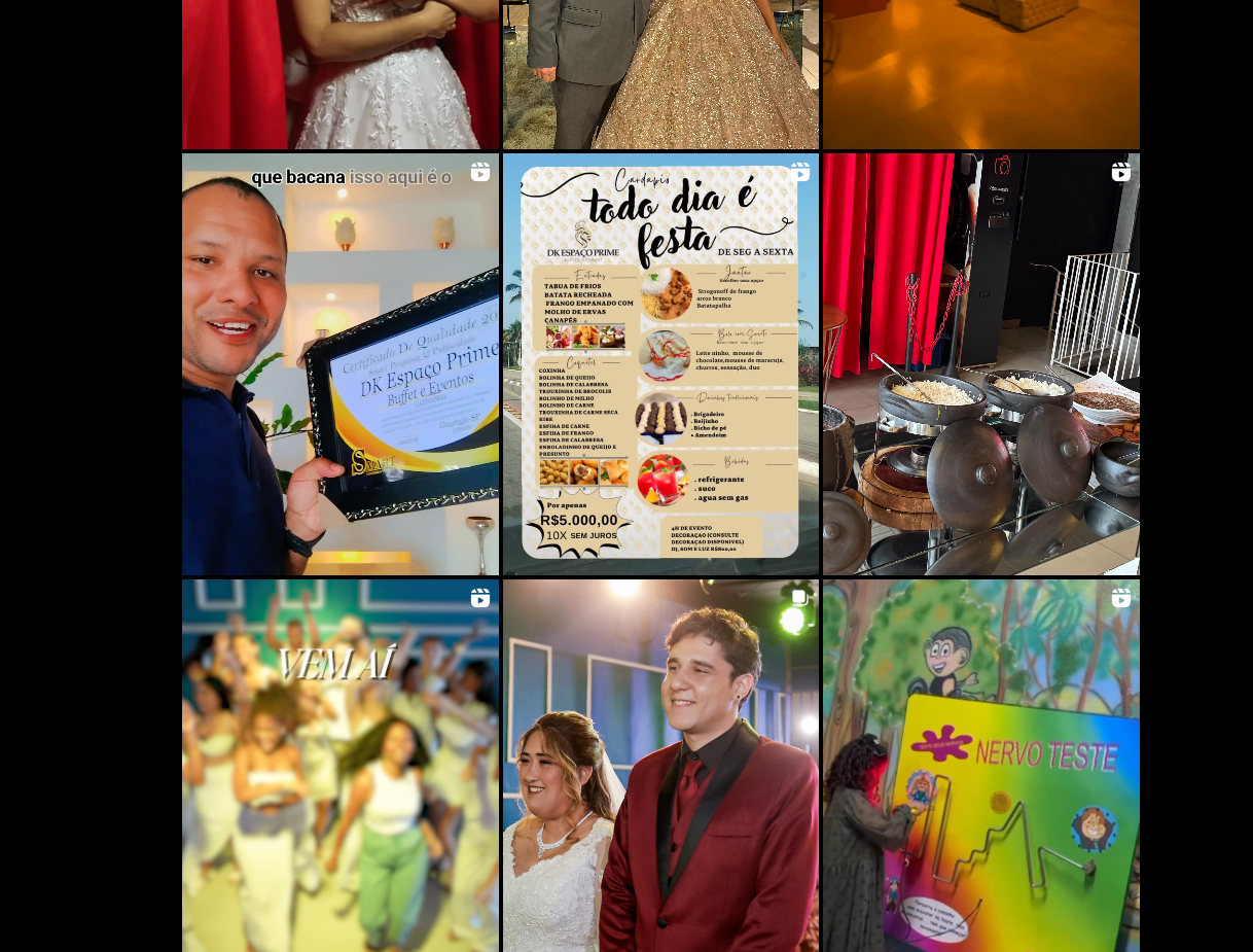 Publicações do DK Espaço Prime no Instagram